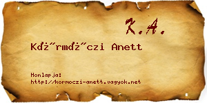 Körmöczi Anett névjegykártya